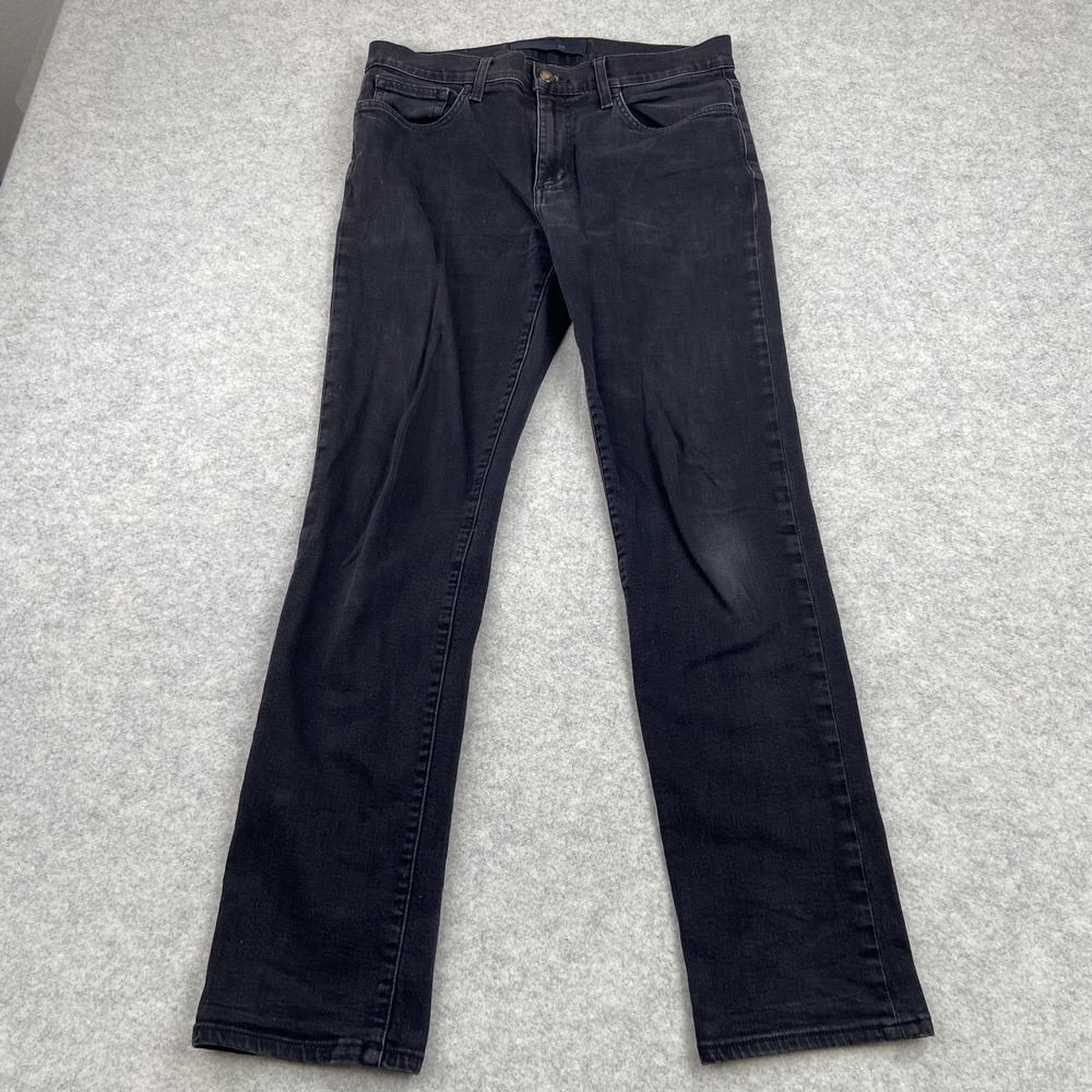 Joe's Jeans Mens 32x32 (32x30) Black Regular Fit Straight Dark Wash Stretch